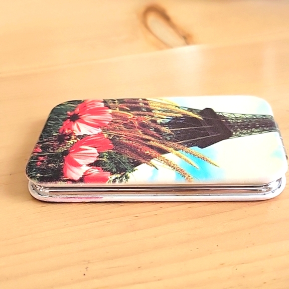 Floral Hardcase Pocket Compact Double Mirror - Picture 2 of 4